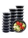 100 Meal Prep Containers with Lids - 100 Pack 16 oz Meal Prep Bowls, Disposable Food Prep Containers, Round To Go Containers with Lids, BPA-Free. Freezer &amp; Dishwasher Safe Pack of 100, Black