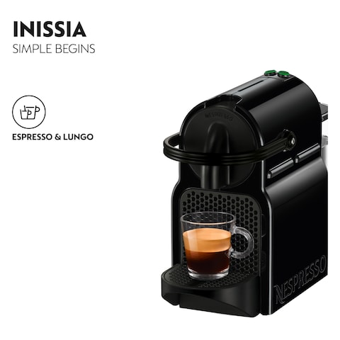 Nespresso&nbsp;Inissia coffee machine by&nbsp;Nespresso, Black - UAE Version