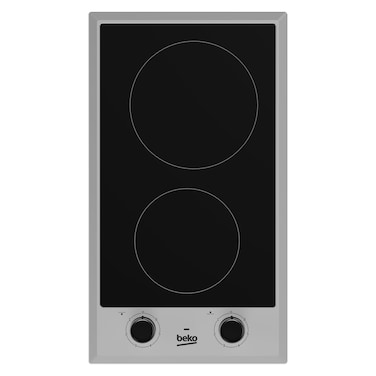 Beko 30cm Builtin Ceramic Electric Hob, 2 Cooking Zones(Domino),Front Zone(&Oslash;140 mm),Back zone(&Oslash;180 mm), Mechanical Control Knob, HDCC32200X(Inox)