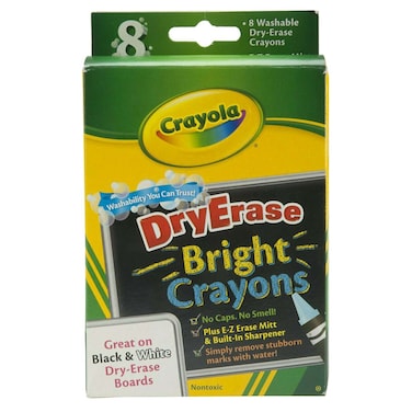 Crayola Washable Dry-Erase Bright Crayons, 8 PCS