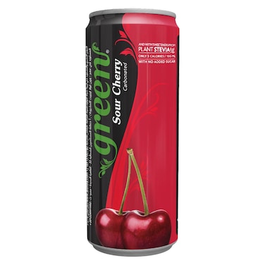 Green Sour Cherry Flavour Carbonated Can, 330ml
