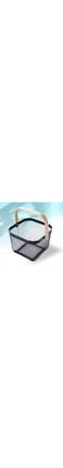 The Better Home Metal Mesh Storage Basket with Wooden Handle   Ideal for Storage, Shopping, Picnics and More (Black)