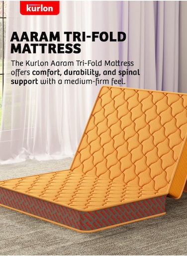 كورلون آرام فراش   مرتبة ثلاثية الطيات   مرتبة السفر    جوز الهند الطبيعي المطاطي   تخزين صغير وسهل   مقاس واحد   190 × 90 × 10 سم