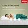 Kurlon Earth Spring Mattress   3-Zone Pocket Spring Mattress   Medium-Firm Support    Natural Latex  Ideal for Spinal Alignment   Single Size Mattress   200Lx90Wx25H Cms