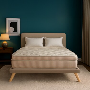 Kurl-On OrthoMagic Elite Mattress Orthopedic Hybrid Mattress withNatural Latex, Rubberized Coir and HR Foam Layers King Size Mattress   200Lx180Wx20H Cms   10 Years Warranty