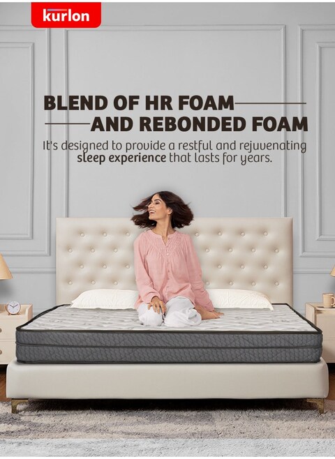 Kurlon Mermaid Mattress   High Resilience (HR) Foam  Rebonded Foam  Medium Firm Support   King Size Mattress  200L X 180W X 25H Cms  10 Yrs Warranty