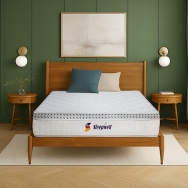 Sleepwell Ortho Pro Profiled Foam, Impressions Memory Foam Mattress With Airvent Cool Gel Technology, Twin Bed Size (200L x 120W x 25H cm)