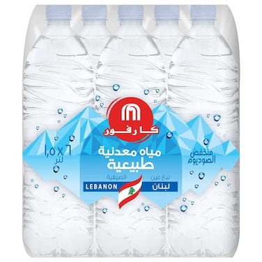 Carrefour Natural Mineral Water 1.5L Pack of 6