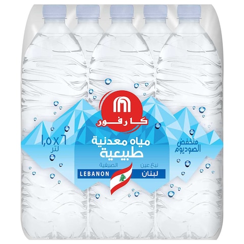 كارفور مياه معدنية طبيعية  1.5 لتر حزمة  من 6