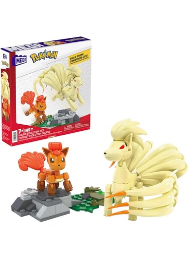 MEGA Pok&eacute;mon Vulpix Evolution Set (145 Pieces) with 2 Poseable Action Figures for Kids