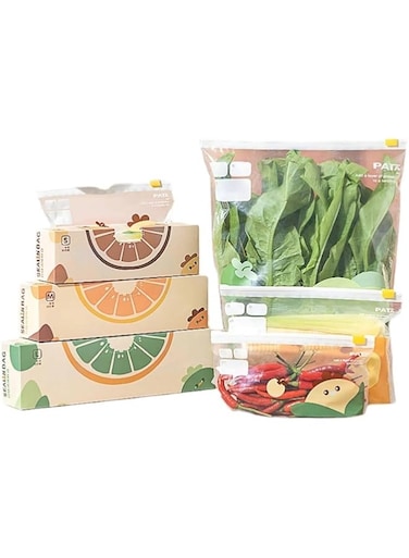 Arabest 55 Pcs Fresh-Keeping Bag Household Food Grade Refrigerator With Sealing, 3 Sizes，Reusable Sandwich Bags, Reusable Gallon Grocery Bags