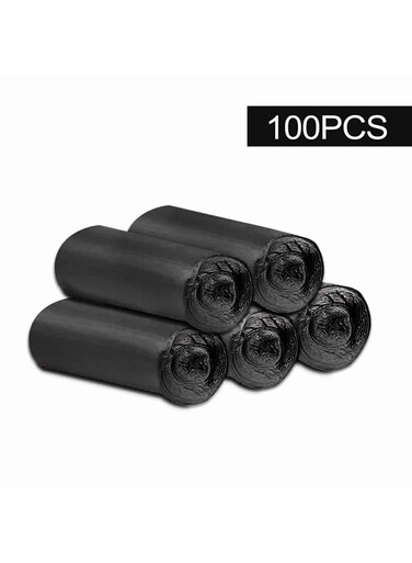 100-Piece Home Disposable Garbage Trash Bags Black 45x50cm