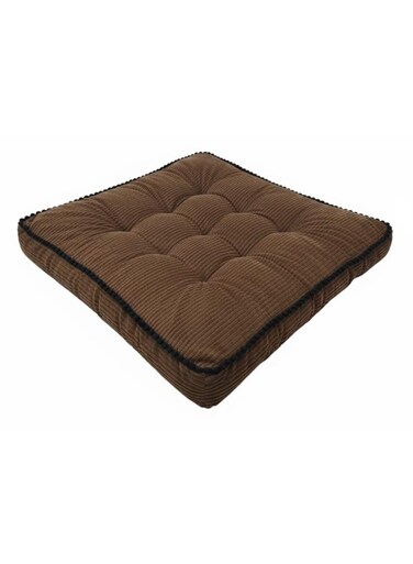 MaximHome Luxury Velour Square Cushion with Black Contrast Border &acirc;&euro;&ldquo; Dark Brown Plush Decorative Pillow, 40&Atilde;&mdash;40&Atilde;&mdash;7 cm