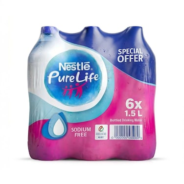 Nestle Pure Life Drinking Water, 1.5L, Pack of 6