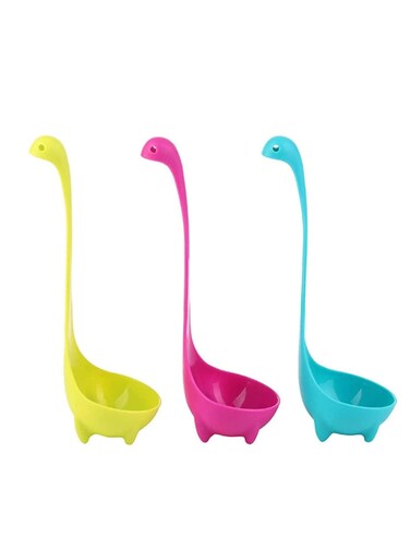 Soup Ladle Spons Loch Ness Monster Spoon Cute Kitchenware Household Gadgets 3 PCS Dinosaur Long Handle Standing Plastic Generic Cartoon Design