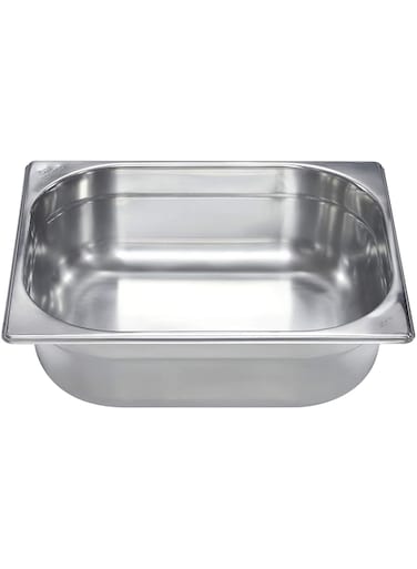 Raj Steel GN Pan Silver, 325X265X100 MM - Gastronorm Pan , Catering Pan , Food Warmer Pan , Food Storage Container