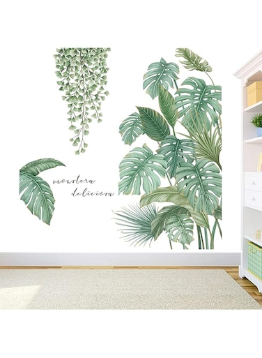 Sulfar DIY Large Nature Stickers, Tropical Plants Wall Stickers for Living Room, Door Decoration, Water Proof and Removable Home Wall Stickers, Art Decor Wallpaper, New Home Gift