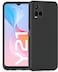Muzz Silicone Series for Vivo Y21 2021 Back Cover   Shockproof   Matte Finish Smooth Touch and Anti-Fingerprints for Vivo Y21 2021 (Black)