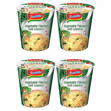 إندومي شعيرية سريعة التحضير بنكهة الخضار مع مسحوق التوابل والصلصة 60 غرام حزمة من 4