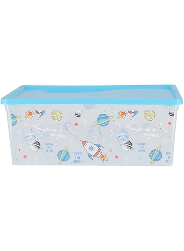 Royalford 10L Space Saving Storage Box- RF11274 Multi-Purpose Plastic Storage Container for Storage Essentials Perfect for Biscuits, Snacks and Others Hassle-Free, Elegant Design  Blue