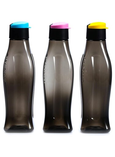 Varmora Aqua Rio Black 750 ml water bottles Assorted (Pack of 3)