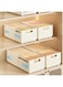 Fohome 2 Pack Expandable Drawer Organizers, Adjustable Drawer Dividers for Clothes, Stackable Wardrobe Clothes Organizer, 11-18.9" Multifunction Plastic Storage Bins for Bedrooms, Kitchen, Pantry