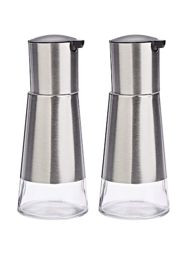 Harmony Or032 Oil And Vinegar Bottle Set - 2 Pieces,Silver