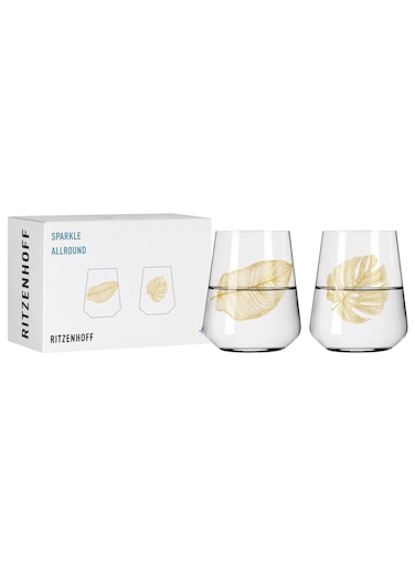 Water Glasses Set of 2 (510 ml) Crystal Drinking Glasses for Water &amp; Juice Dishwasher Safe Made in Germany