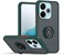 Shockproof Matte Hard Back Bumper Case with Metal Ring Holder Grip Kickstand Car Magnetic Mount for Xiaomi Redmi 13 4G / Redmi Note 13R 5G (Green)