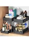 2-PACK Under Sink Organizers and Storage with Sliding Drawer, 2-Tier Bathroom Under Sink Shelf Rack,Multi-Functional Cabinet Storage Space Saver For Kitchen/Bathroom/Bedroom/Office.