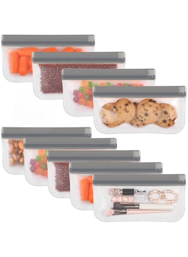 JMPTUFMT Reusable Storage Bags for Marinate Meats (9, Small)