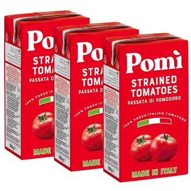 Pomi Strained Tomatoes Passata 500g, Pack of 3