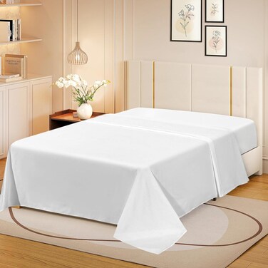 Zen 100% Pure Egyptian Cotton Flat Sheet - Single GCC 170x250cm, 800 Thread Count, White