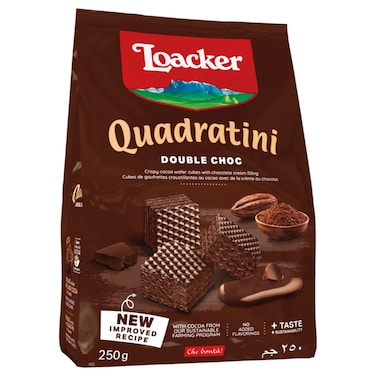 Loacker Quadratini Double Chocolate Wafers, 250g