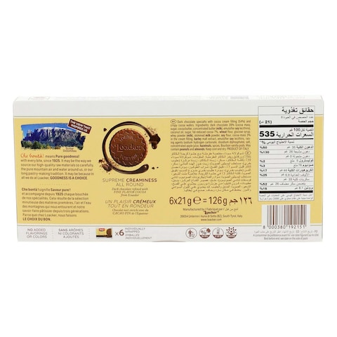 Loacker Tortina Triple Chocolate Wafers, 21g Pack of 6