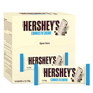 Hershey's Cookies N Creme Chocolate Bar, 12.76g Pack of 24