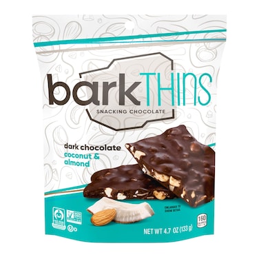 Barkthins Dark Chocolate with Almond and Sea Salt  133g