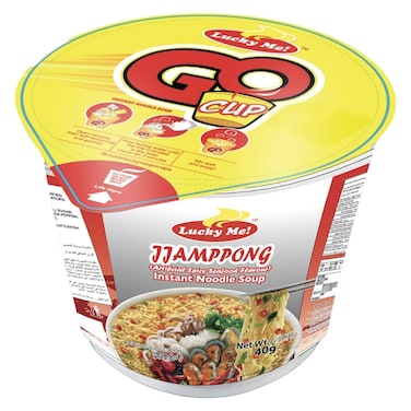 Lucky Me! Go Mini Cup Jjamppong Spicy Seafood Flavour Instant Noodle Soup, 40g