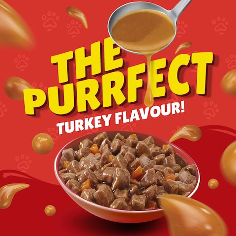 Purina Friskies Turkey Chunks in Gravy Wet Cat Food Pouch, 85g