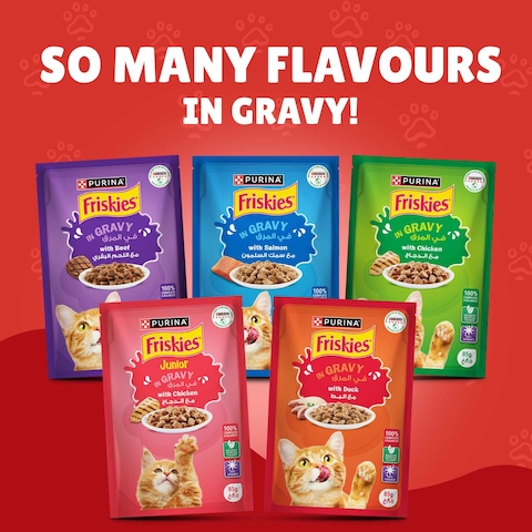 Purina Friskies Turkey Chunks in Gravy Wet Cat Food Pouch, 85g