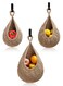 3 Pack Hanging Fruit Baskets for Kitchen, Boho Wall Hanging Fruit Baskets with 3 Hooks, Handwoven Hanging Holder Teardrop Home Produce Basket for Fruits Vegetable Potato Onion Storage Brown