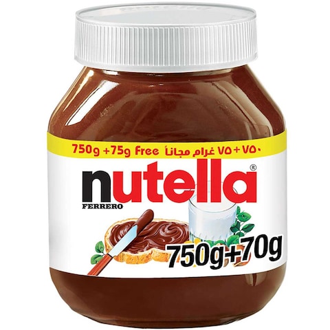Nutella Hazelnut Chocolate Spread Jar 750g​ + 75g Extra