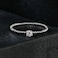 S925 Sterling Silver Platinum Bead Hoop Moissanite Stacking Ring, Size: No.7(MSR046)