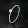 S925 Sterling Silver Platinum Bead Hoop Moissanite Stacking Ring, Size: No.7(MSR046)