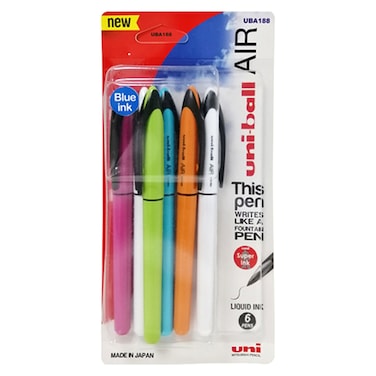 Uni-ball Air Micro Liquid Ink Rollerball Pen Fancy Barrel 6 PCS