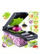 Professional Vegetable Cutter 14-in-1 &acirc;&euro;&ldquo; Multifunctional Kitchen Vegetable Slicer, 8 Blades for Carrot, Garlic, and More, Includes Chopping Container, Grey