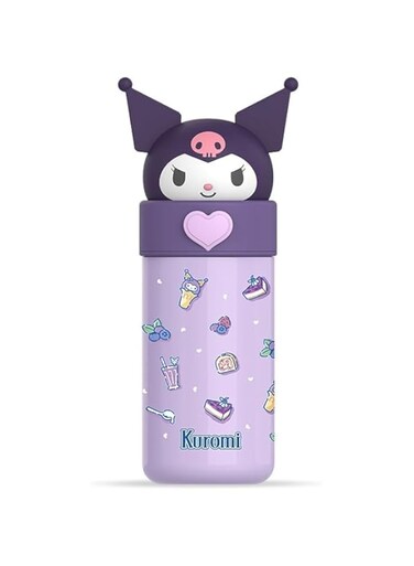 TAPIT Kids Water Bottle Insulated Stainless Steel Reusable Tumbler for Toddlers Boys Girls Cartoon Vacuum Thermos Cup Womens Water Bottles for Hot or Cold Drinks Travel School Home (A02-Kuromi)