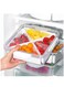 Veggie Tray with Lid, Divided Snack Box Container with 4 Compartments, Reusable Fridge Organiser for Party Serving Trays, Fruit Trays, Snack Storage, Hors D'oeuvres, Desserts,
