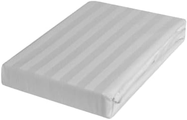 INFINI HOMES White Stripe Fitted Sheet Brushed Hotel Quality 90 GSM Ultra-Soft Wrinkle Resistant - Bottom Sheet - Deep Pocket Stretches Up to 20 cm (180 x 200) Fitted Sheet Only