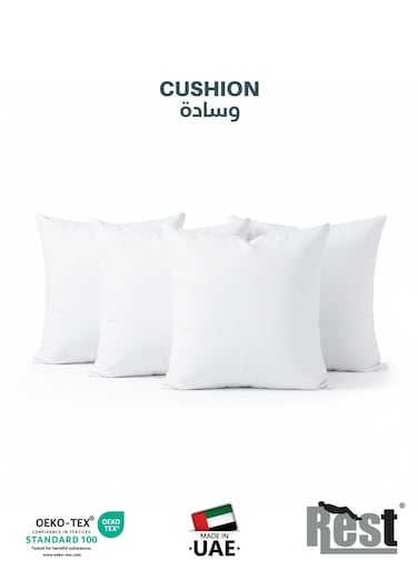 Bedding Throw Pillows Insert Cushion Filler Outer Cover HD Microfiber Filling 275 grams Ultra Soft Fiber Size 30x30cm , 12x12inch Cushion Inserts Home Decor White (Pack of 4)